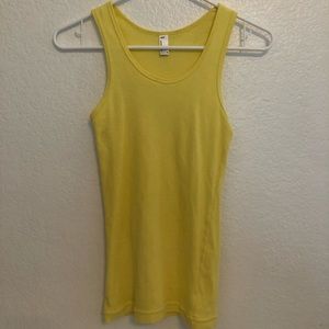 yellow fitted tank top